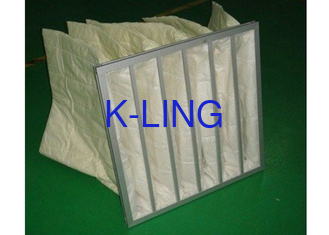 Bộ lọc không khí túi hợp kim nhôm với độ ẩm 80% vật liệu lọc sợi tổng hợp cao cấp.