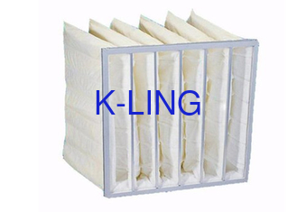 Bộ lọc túi chống bụi 50Pa khung hợp kim nhôm sợi thủy tinh tổng hợp