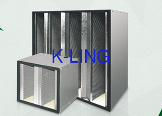 H13 H14 Khả năng bụi V Bank Filter FiberGlass Media Nhiệt độ 80 độ Holt Melt Beads
