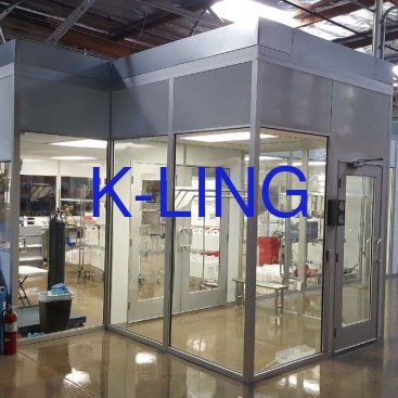 Phòng sạch tường cứng với hệ thống lọc không khí bộ lọc HEPA Cửa chống cháy và cửa sổ kính hữu cơ chân không hai lớp