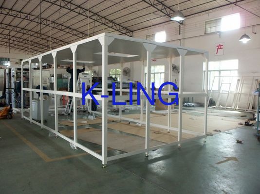 Phòng sạch vách mềm có độ ẩm cao với tường màng nhựa PVC và gian hàng dòng chảy tầng có kích thước tùy chỉnh