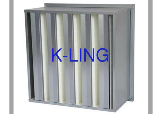 Hiệu suất V Bank Air Filter With Holt Melt Beads Spacer EVA Gasket Glass Fiber Media