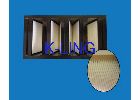 Khả năng giữ bụi V Bank Filter với FiberGlass Media Nhiệt độ làm việc 80 độ