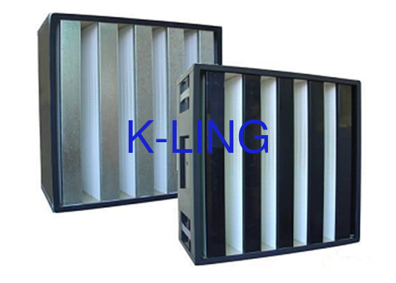 V Bank Air Filter Sợi thủy tinh Khả năng bụi trung bình H13 H14