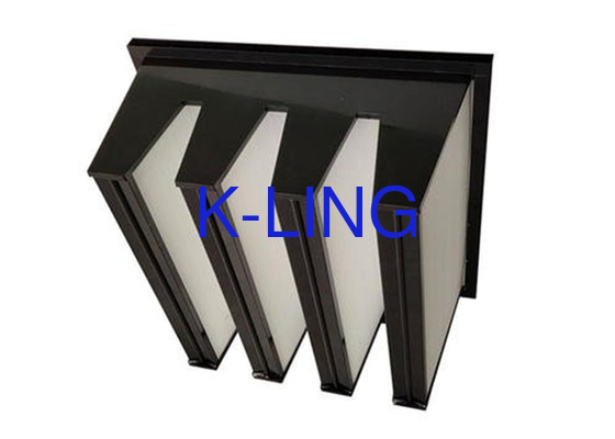 Năng lượng bụi V Bank Filter với Holt Melt Beads Spacer H13 H14 Grade 18 Sq.m Media Area