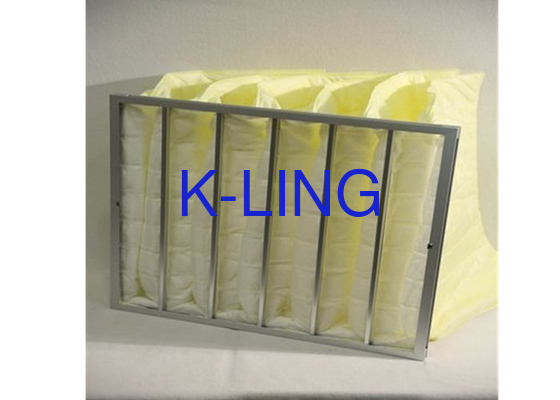 Bộ lọc túi với sợi tổng hợp áp suất ban đầu thấp khung thép kẽm
