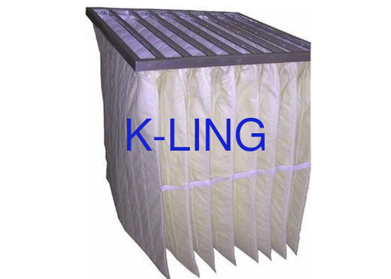 Lượng ẩm túi lọc sợi thủy tinh tổng hợp túi lọc không khí với khung thép kẽm