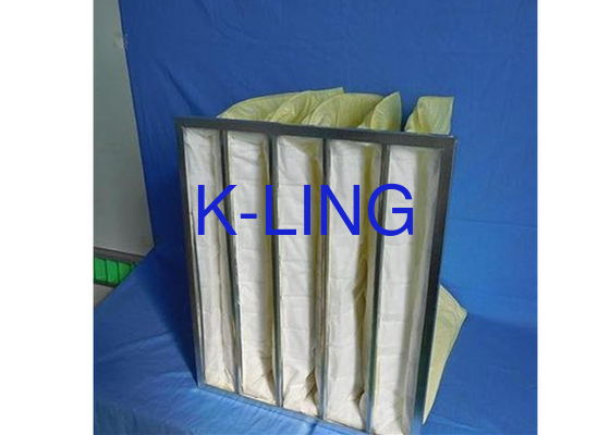 Sợi tổng hợp 80% độ ẩm Aloy nhôm Bộ lọc không khí túi với khung thép kẽm