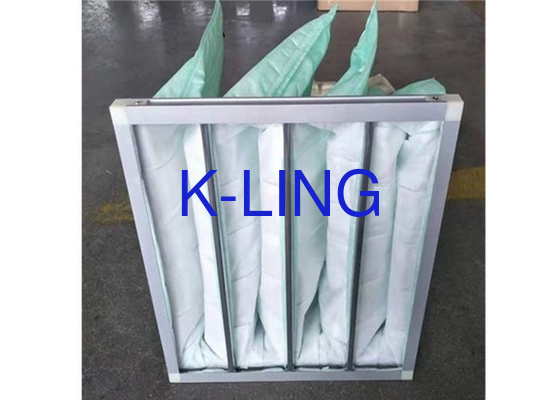 Sợi tổng hợp 80% độ ẩm Aloy nhôm Bộ lọc không khí túi với khung thép kẽm