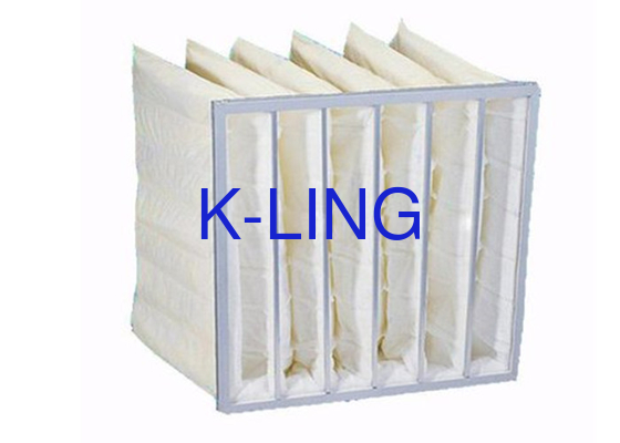 Bộ lọc túi chống bụi 50Pa khung hợp kim nhôm sợi thủy tinh tổng hợp