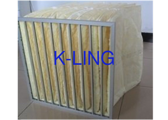 Sợi tổng hợp 80% độ ẩm Bộ lọc không khí túi khung thép kẽm 50Pa áp suất ban đầu