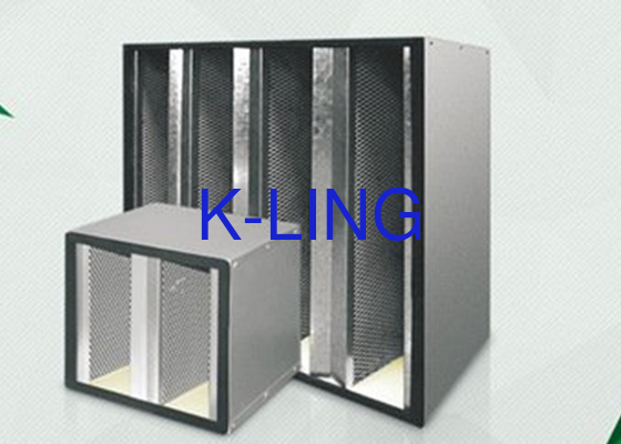 H13 H14 Khả năng bụi V Bank Filter FiberGlass Media Nhiệt độ 80 độ Holt Melt Beads