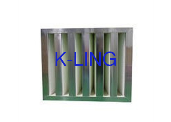 H13 H14 Khả năng bụi V Bank Filter FiberGlass Media Nhiệt độ 80 độ Holt Melt Beads