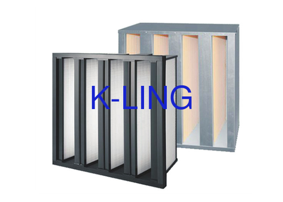 Khả năng lọc bụi V Bank Filter With Fiberglass Medium EVA Gasket H10-H14 Lớp lọc
