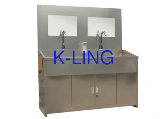 Thép không gỉ 304 tùy chỉnh bồn rửa y tế với chân chuyển đổi Kick