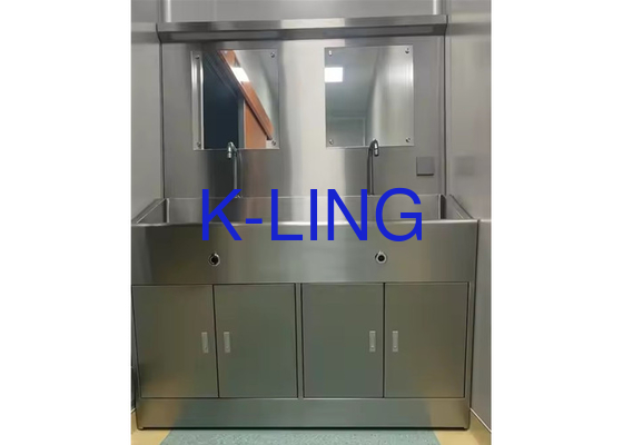 Thép không gỉ 304 tùy chỉnh bồn rửa y tế với chân chuyển đổi Kick
