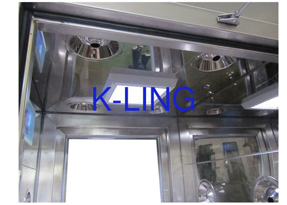 Lớp 100 Tắm không khí phòng sạch với điều khiển PLC và thép không gỉ SUS304 Xây dựng cho hàng hóa