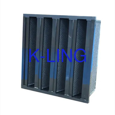 Than hoạt động nhiệt độ cao V Bank Filter cho hạt và loại bỏ mùi