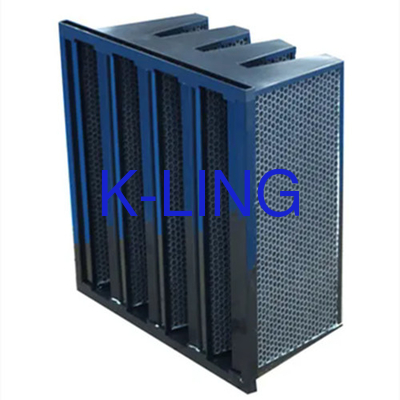 Than hoạt động nhiệt độ cao V Bank Filter cho hạt và loại bỏ mùi
