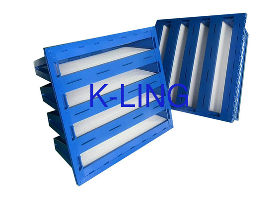 Bộ lọc ngân hàng khung nhựa V với hiệu quả lọc cao 99,9% Và dung lượng giữ bụi 200-2400 G / m2