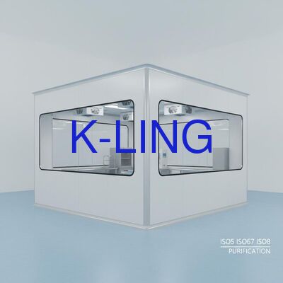 Phòng sạch mô-đun tường cứng với cửa sổ kính hữu cơ chân không hai lớp và tấm panel sandwich bông khoáng thủy tinh magie cho độ tinh khiết ISO5 ISO6 ISO7 ISO8