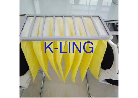 80% độ ẩm Bộ lọc không khí túi với khung hợp kim nhôm và sợi tổng hợp