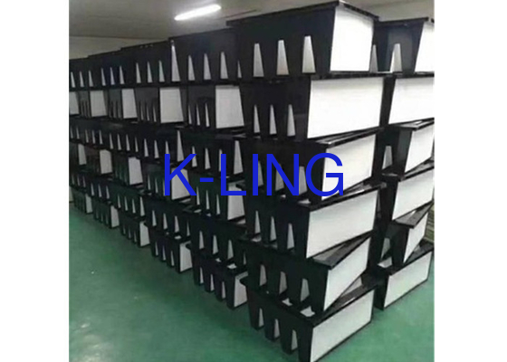 Khả năng bặm bụi Sợi thủy tinh V Ngân hàng Bộ lọc không khí F7-F9 Hạng cho ứng dụng nhiệt độ 80.C
