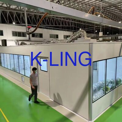 Phòng sạch mô-đun với Tấm panel cách nhiệt bông khoáng magie kính dày 50mm cho mức độ tiếng ồn dưới 65 dB và ánh sáng tinh khiết hơn 300 Lux