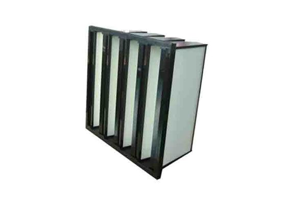 Khung nhựa giữ bụi Bộ lọc không khí ngân hàng V với vật liệu sợi thủy tinh trung bình